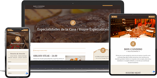 Restaurante Don Candido website